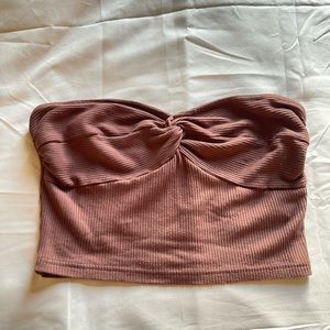 Brown tube top, tube top, short top, sleeveless tops